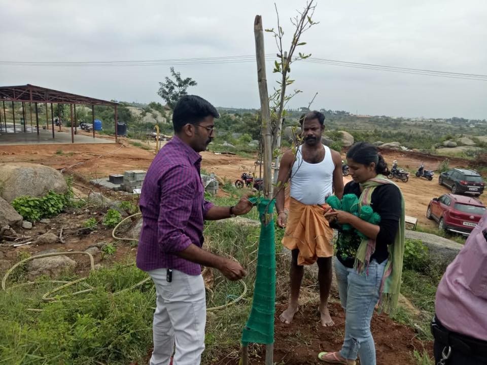 Massive Tree Planting initiative undertaken by TPSOH Chairman  Thomas John & Team to bring back the salubrious climate Hosur had in the past